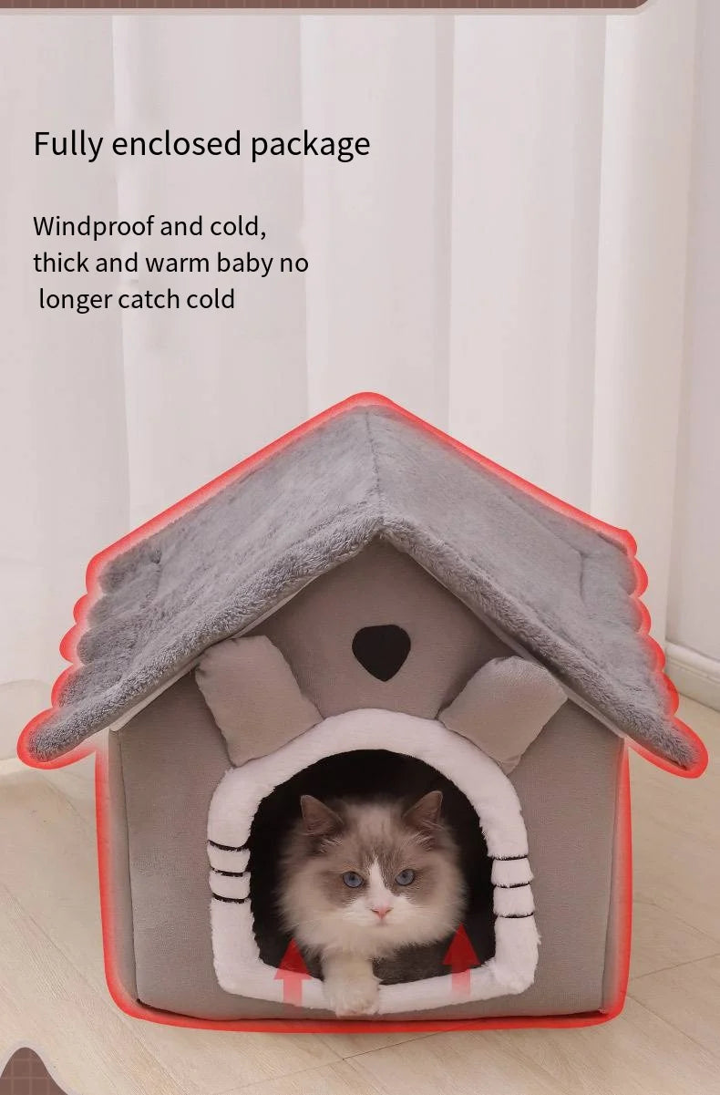 All Seasons Warm Washable Cat Dog House Indoor