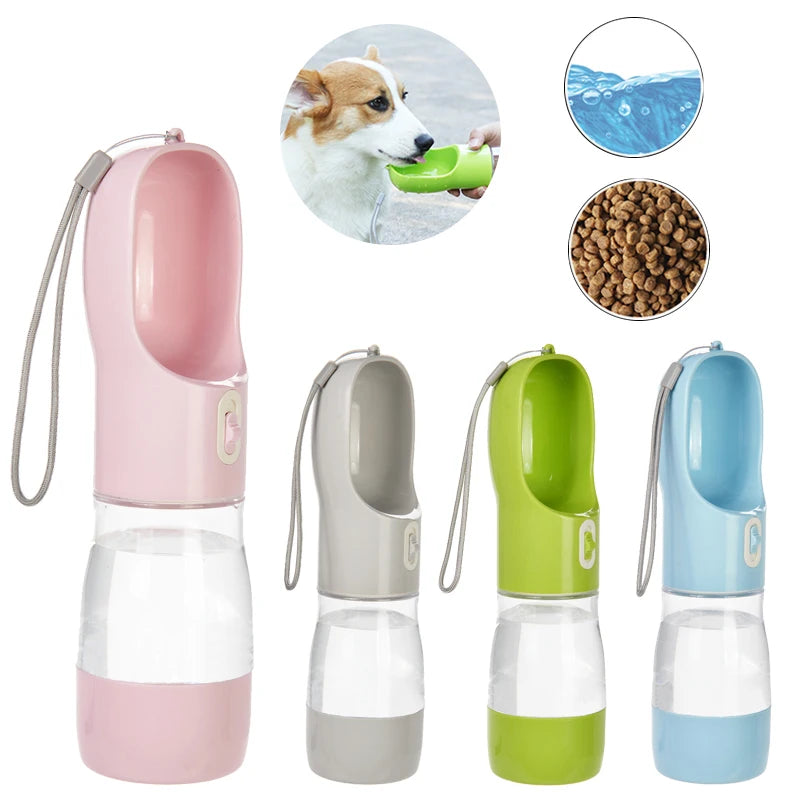 Portable Dog Water Bottle With Food Container